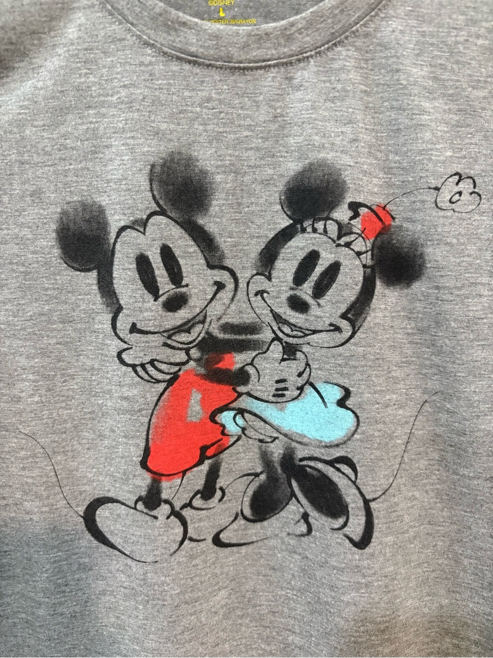 Disney Grey Mickey & Minnie Graphic T-shirt